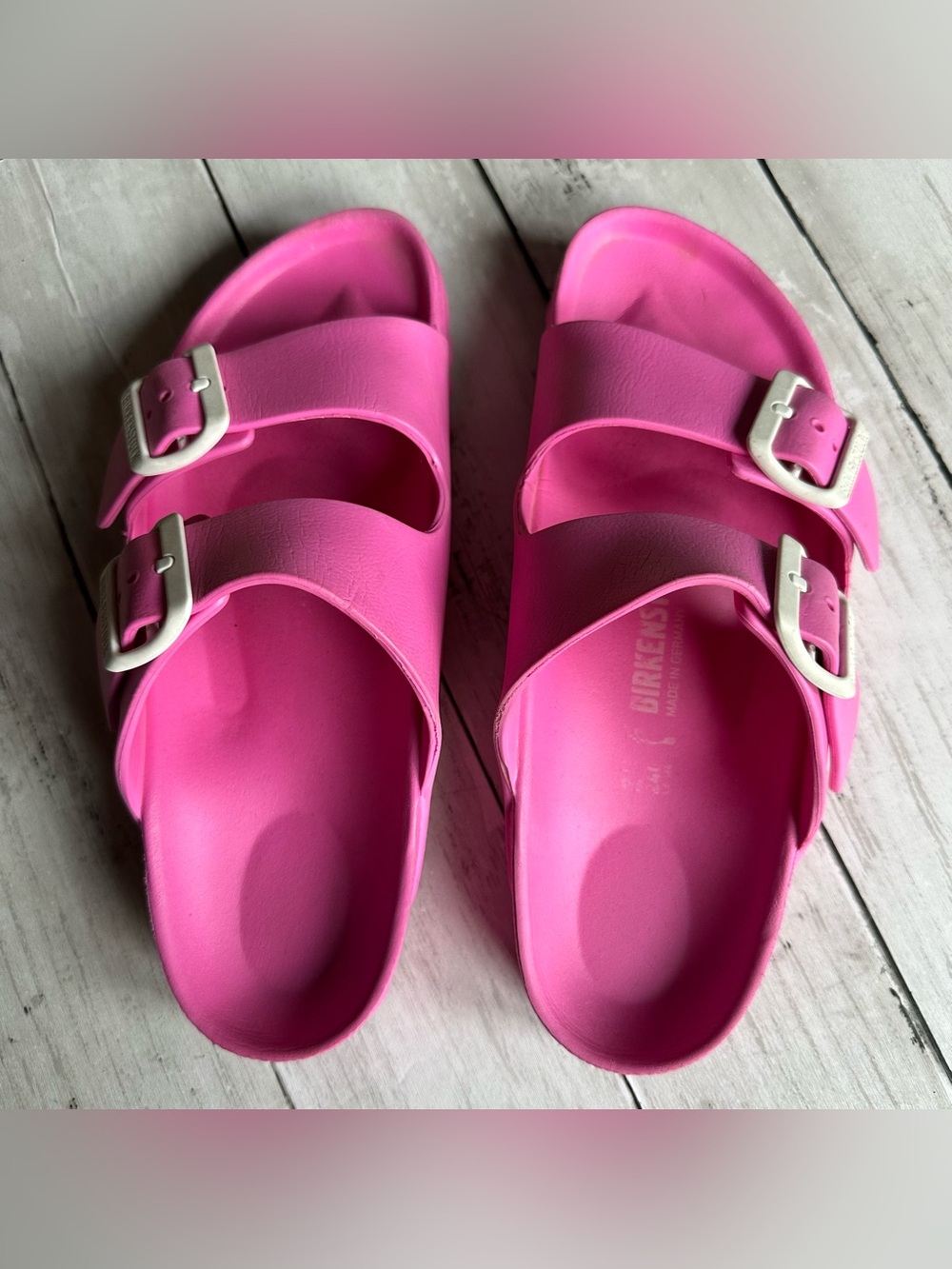 PREOWNED BIRKENSTOCKS ARIZONA EVA PINK SIZE 37 WOMENS SANDALS
